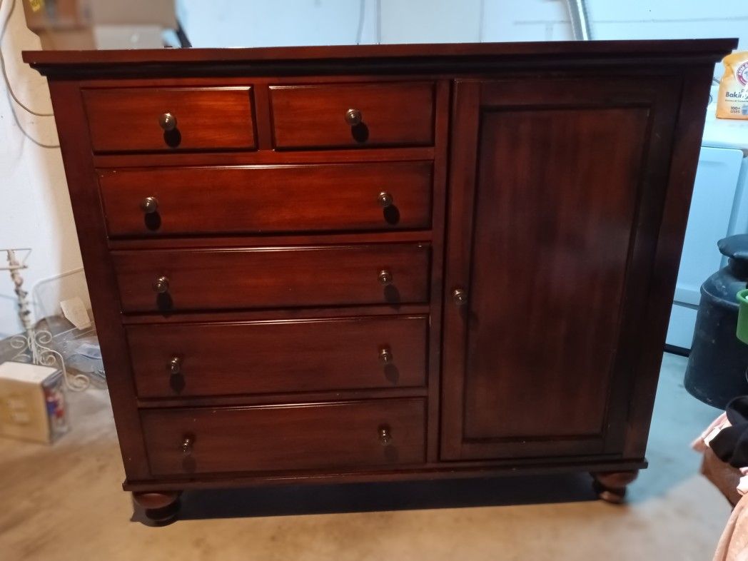 Solid Dark Walnut Dresser/Armoire 