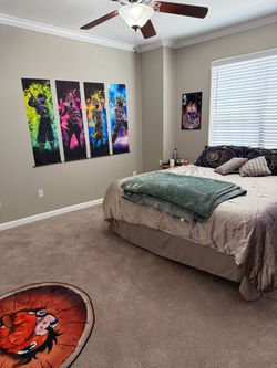 King size bed w/ bed frame included