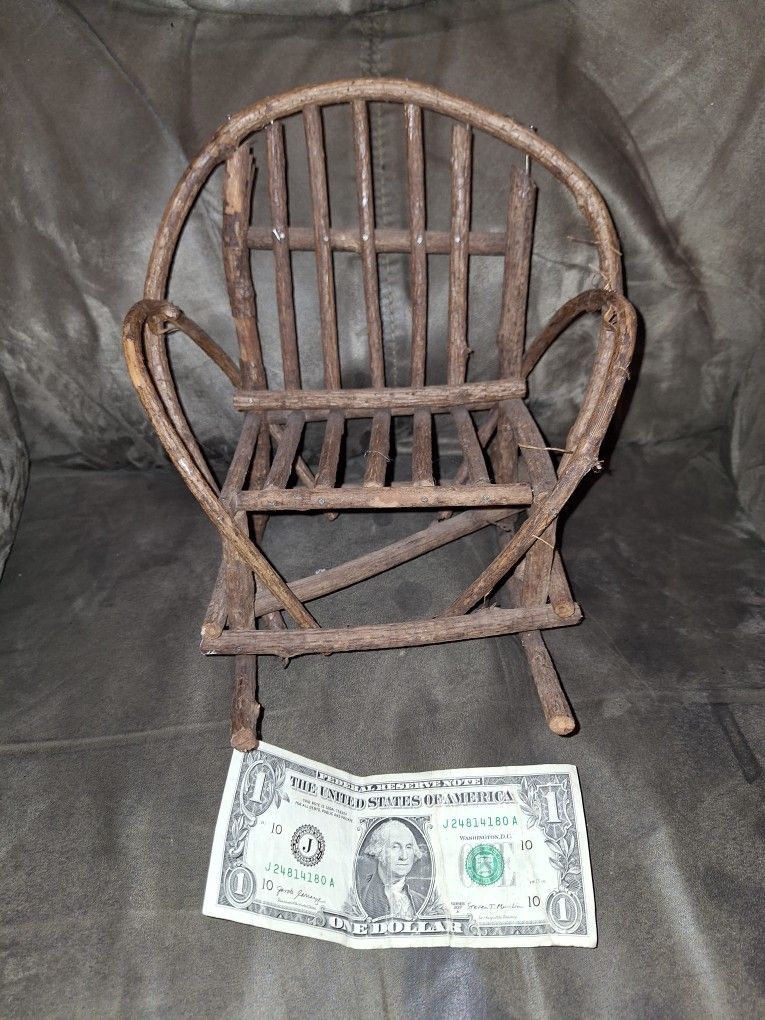  Handcrafted Wood Doll Chair 