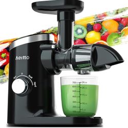Aeitto Juicer Machines, Quiet Motor Juicer, Cold Press Juicer, Masticating Juicer, Celery Juicers, with Triple Modes,Reverse Function,Easy to Clean wi