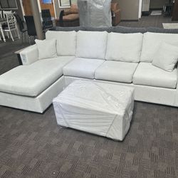 New Grey White Sectional