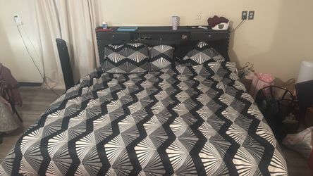 King size bed frame and mattress