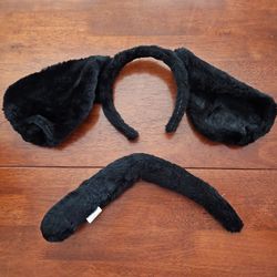 HEADBAND WIITH DOGGIE EARS AND TAIL HALLOWEEN 