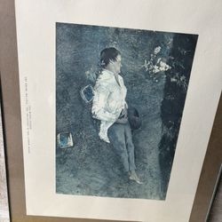 The Berry Picker" is a 1961 work by Andrew Wyeth, made using the dry brush technique