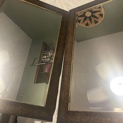 2 Matching Wood Mirrors