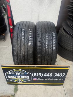 2 USED TIRES 235/55/17 SAILUN ATREZZO SH400 $120 CASH PRICE MOUNTED & BALANCE