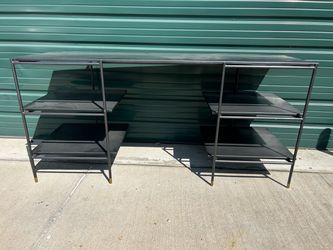 Black Metal Multi-Tier Shelving Unit