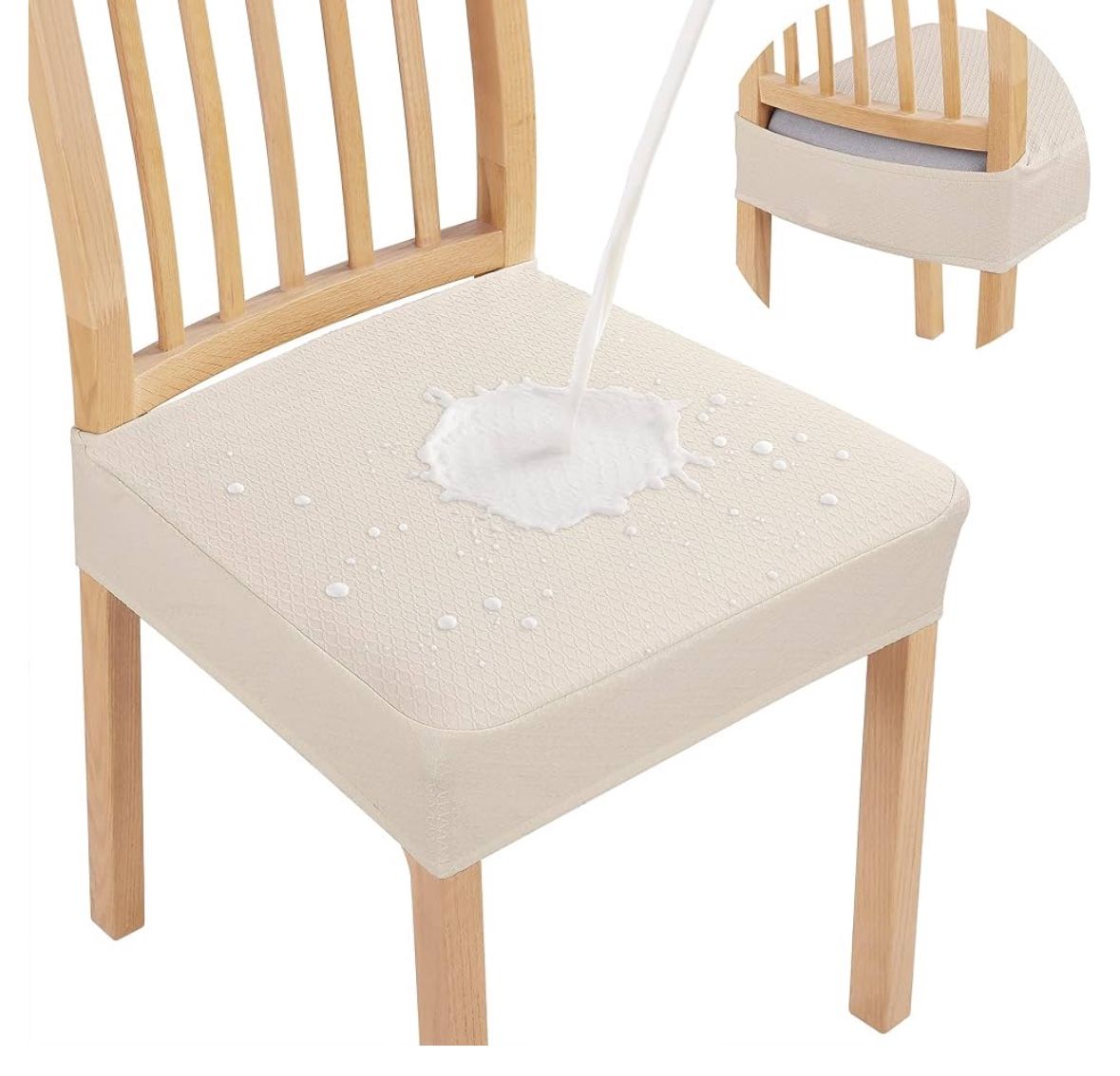 Chair Seat Cover Beige (4)