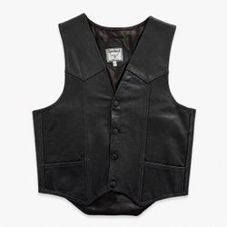 Vintage Leather Steer Brand Vest Size Medium