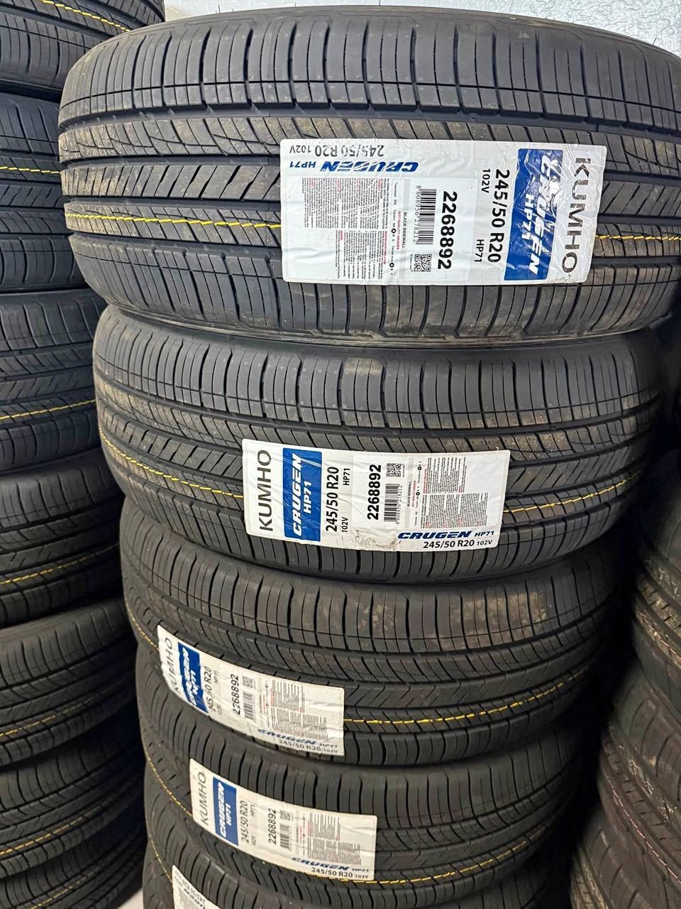 (4) 245-50-20 Kumho Crugen HP71 65k miles Free Install financing available