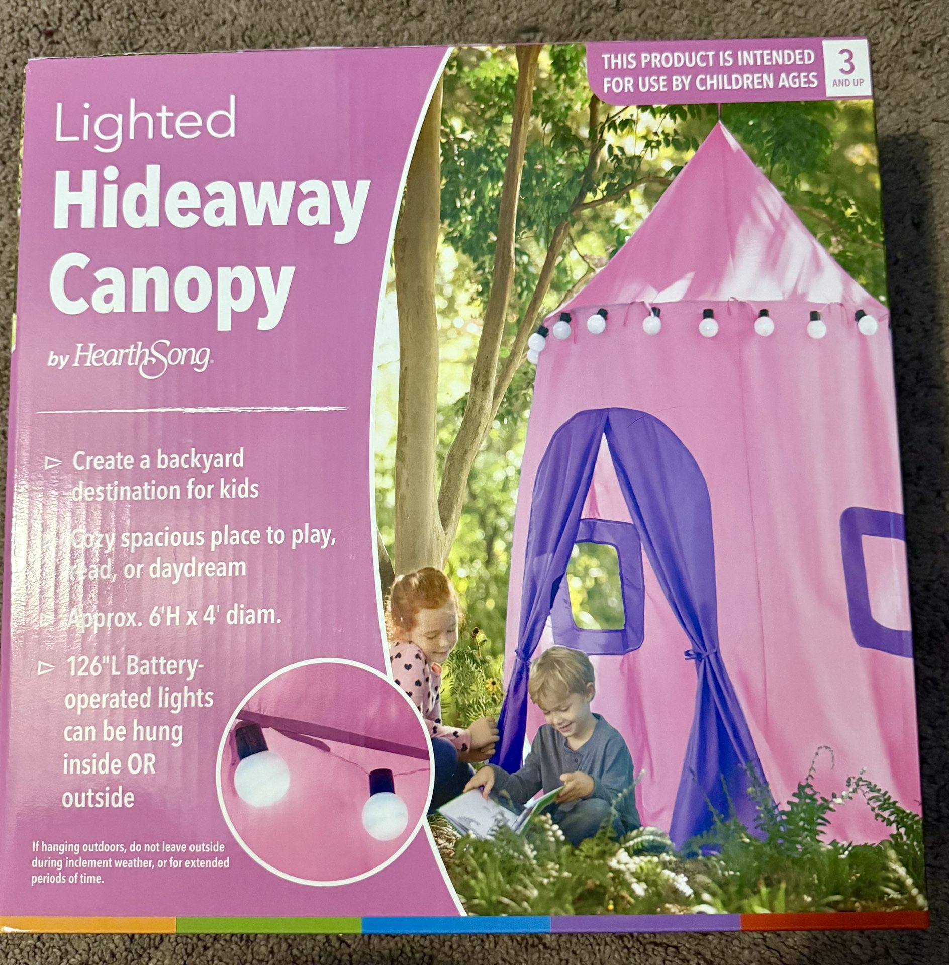 Kids lighted hideaway canopy