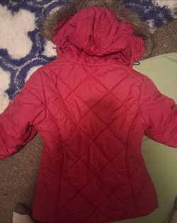 Pink Columbia Quilted Puffer Jacket with Fur Hood