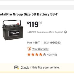Brand New Total Pro Battery