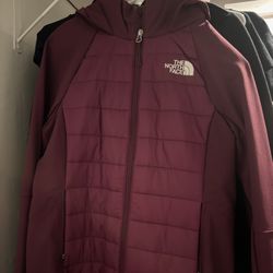 North Face Burgundy Hood Jacket 