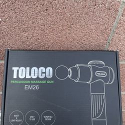 TOLOCO Massage Gun, Deep Tissue Back Massage for Athletes for Pain Relief, Percussion Massager with 10 Massages Heads & Silent Brushless Motor
