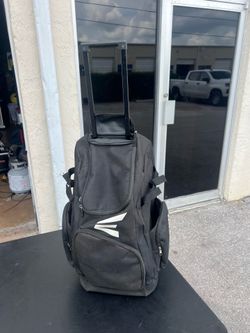 Easton Baseball Bag Stand Up Traveler with wheels, color black. 13x10x25in Good used condition