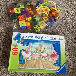 KidsToys Beads Ballet Puzzle Wooden Beads Gifts Homeschool Classroom Educational 