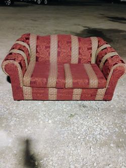 Floral Red Loveseat