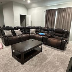 Leather Sofa Set. As Seen in the Foto