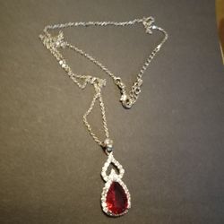 RUBY TEARDROP NECKLACE. PRICE REDUCED