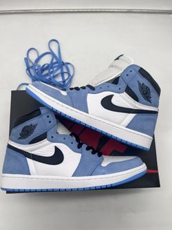 Size 10 - Jordan 1 Retro OG High University Blue UNC White Black Preowned NDS AJ
