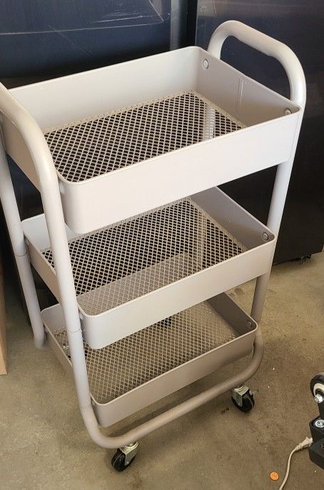 Gray 3 Tier Rolling Cart