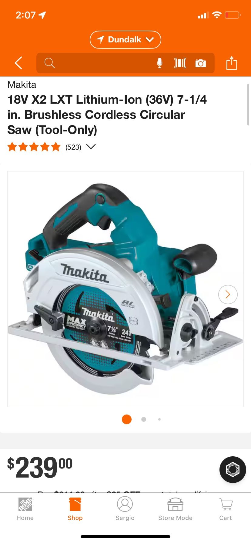Makita 18v Brushless Cordless Circular Saw (Tool-Only)