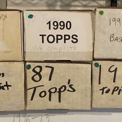 Lot 6 Complete Topps Baseball Card Sets 1986,1987,1988,1989,1990,1991 topps sets