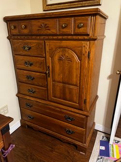 Wood cabinet with drawers