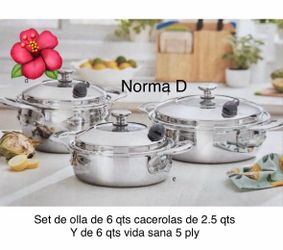 Set de olla y cacerolas vida sana 5 ply nuevas en sus cajas 🌺 princess house 🌺