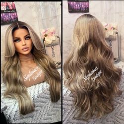 Human Hair Blended Lace Front Wig 