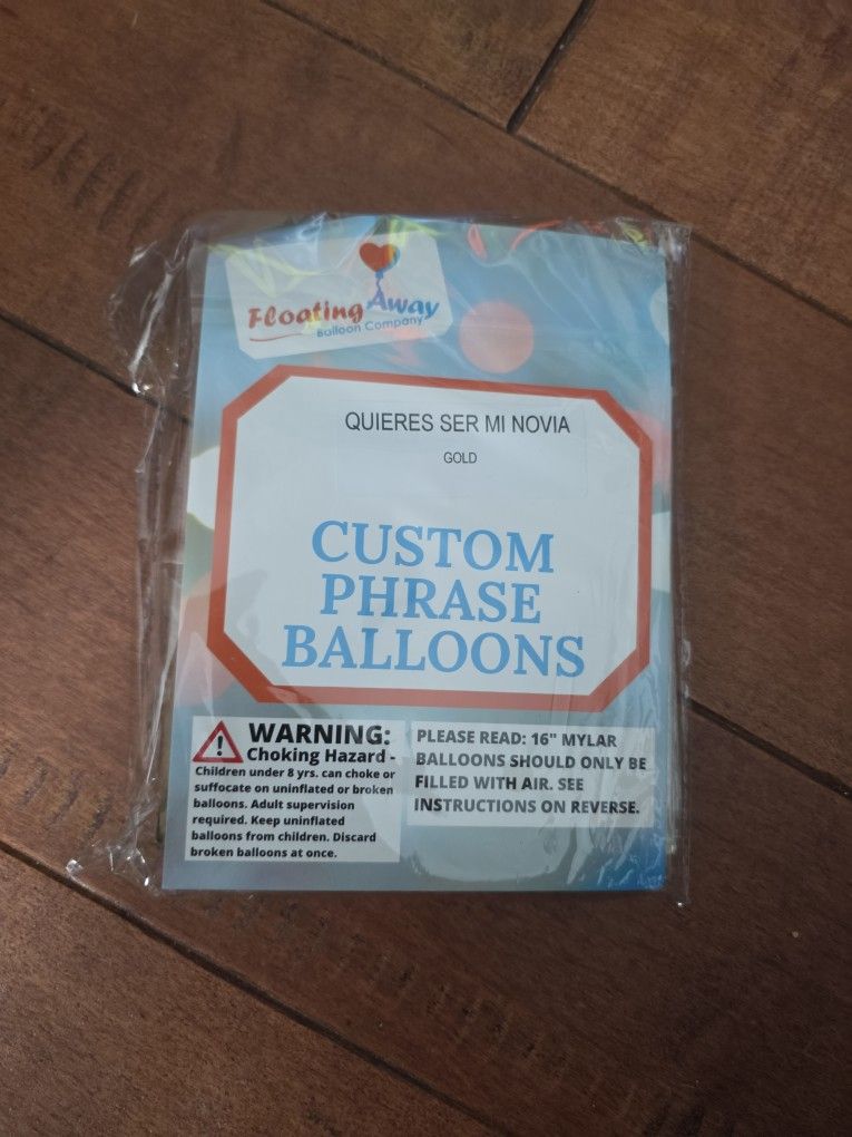 "Quieres Ser Mi Novia" Gold Colored Balloons