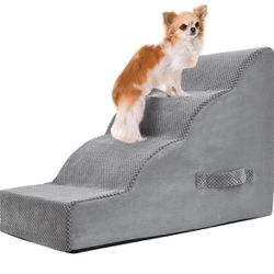 New in box Retail $50 PAWSCRAT Dog Stairs 4 Steps, 19.6 inch High Pet Stairs, 30D Foam Dog Dtairs & Steps Curved Steps and Small Step Angle Protect Yo