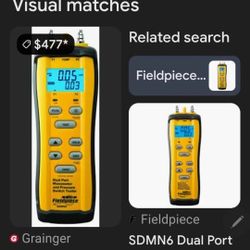 Fieldpiece SDMN6 Dual Port Manometer and Pressure Switch Tester.