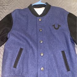 True Religion Varsity Jacket Size Large