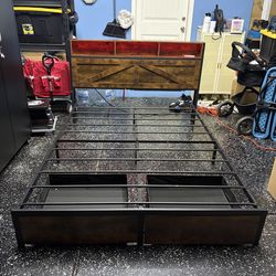Queen bed frame with storage