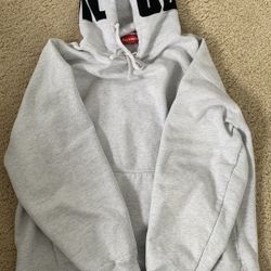 supreme rib hooded sweatshirt ash gray