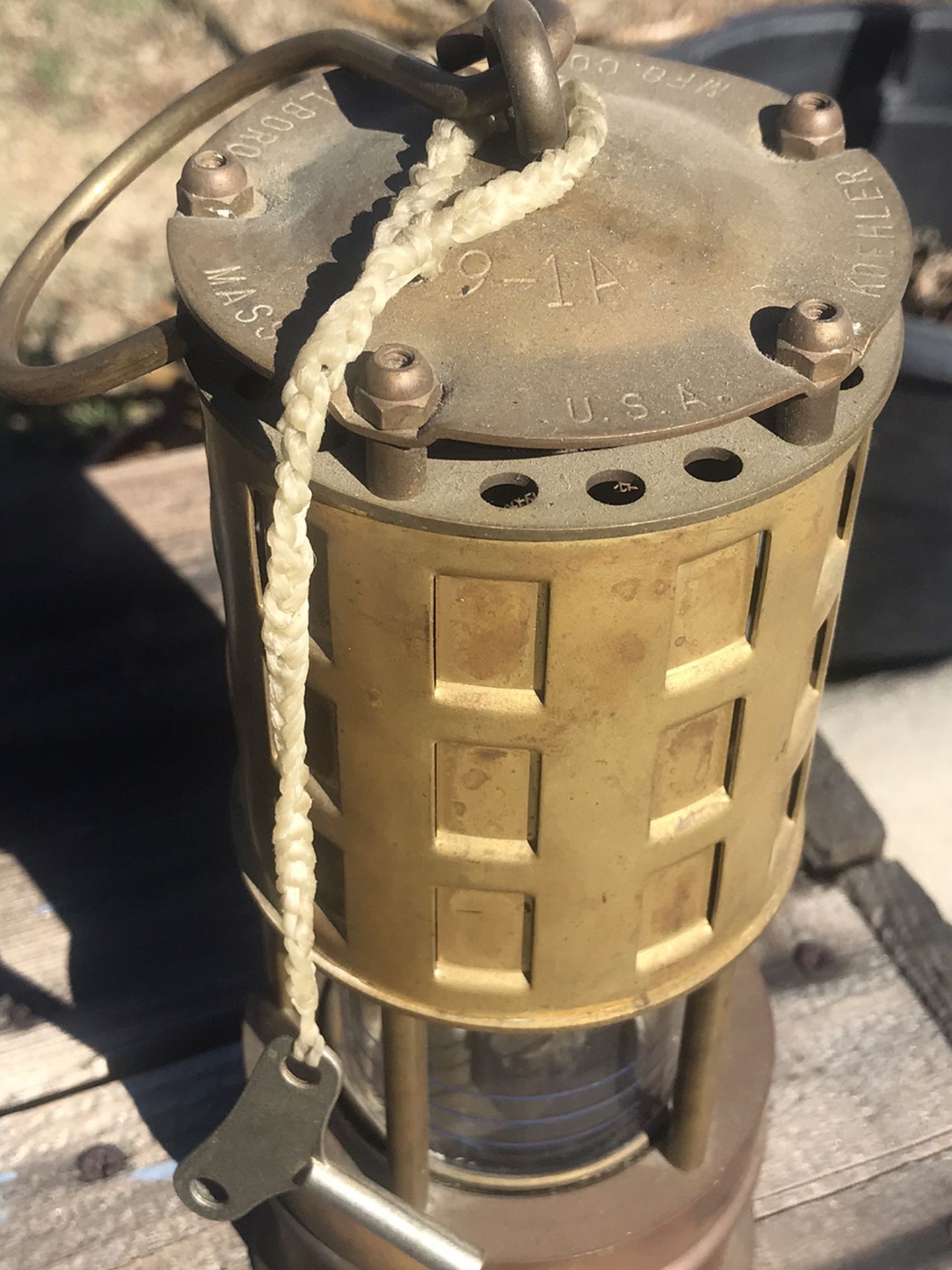 Vintage Koehler Brass Mining Safety Lamp 289-1A