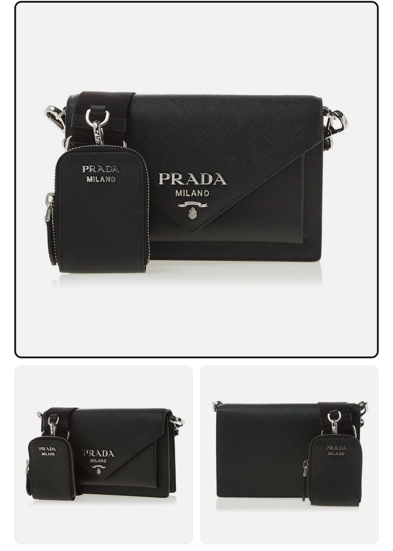 Prada Women's Saffiano Leather Mini Envelope Bag