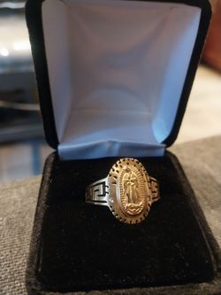 Virgin Mary Two-Tone Religious Ring
