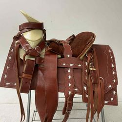 Montura Charra De Cuero Cantinas Cuadradas