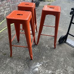 Nice 3 Metal Stools 