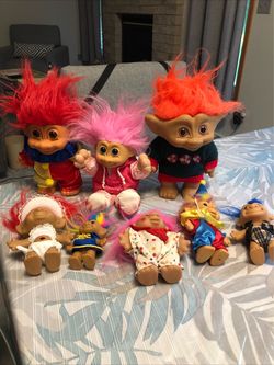 Vtg Trolls, Russ & Ace Novelty - Lot Of 8, Various Sizes