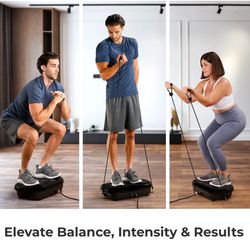 LifePro Vibration Plate Exercise Machine - Whole Body Workout Vibration Fitness Platform w/ Loop Bands - Home Training Equipment for Weight Loss & Ton