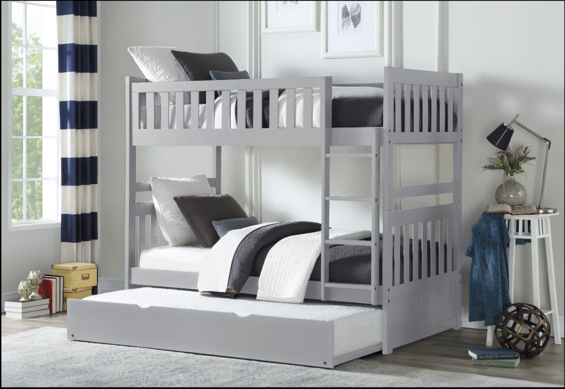 Twin/Twin Bunk Bed with Twin Trundle 💥 Premium quality furniture