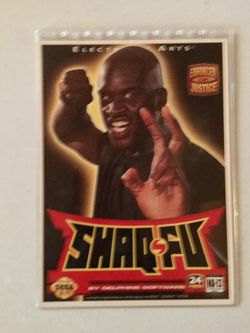 3)  Shaq Fu, Promo Display Video Game 3x5 Cards