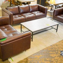 Real Leather Living Room Sets  Soren Sofas and Loveseats