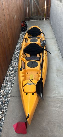 Yellow Tandem Sit-On-Top Kayak with Paddle