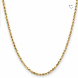 14k Yellow Gold Rope Chain Necklace