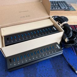 Anker 13-Port USB 3.0 Aluminum Data Hub (AH241) + Power Brick — Bonus 2nd Unit